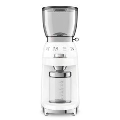 Smeg 50s Style CGF01WHEU Coffee Grinder 150W in White - Retro Elegance for Perfect Coffee Every Time!